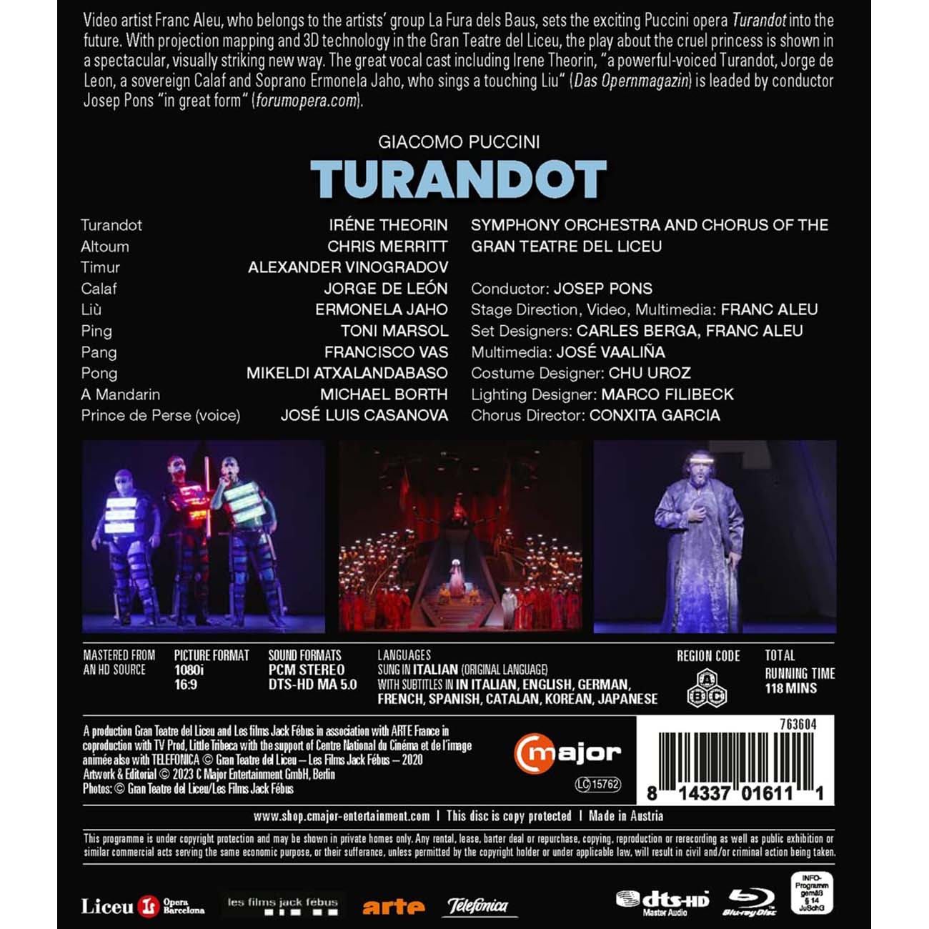Puccini: Turandot (Blu-Ray) – Iréne Theorin, Jorge de León